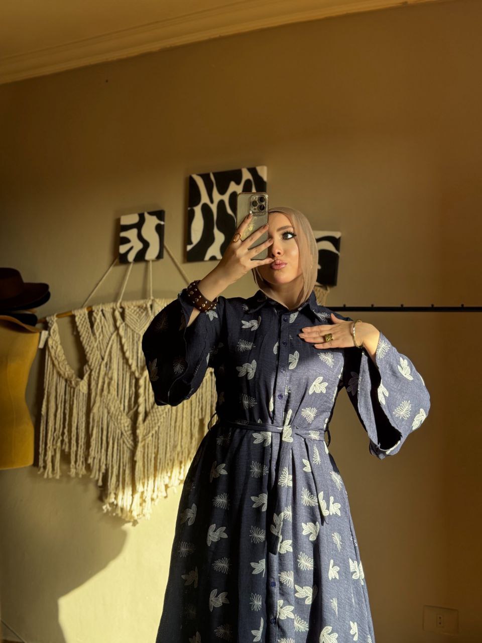 Elegant Linen Dress – Flowy Wide Sleeves