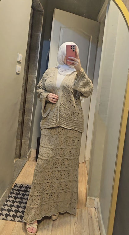 Modest crochet set open top