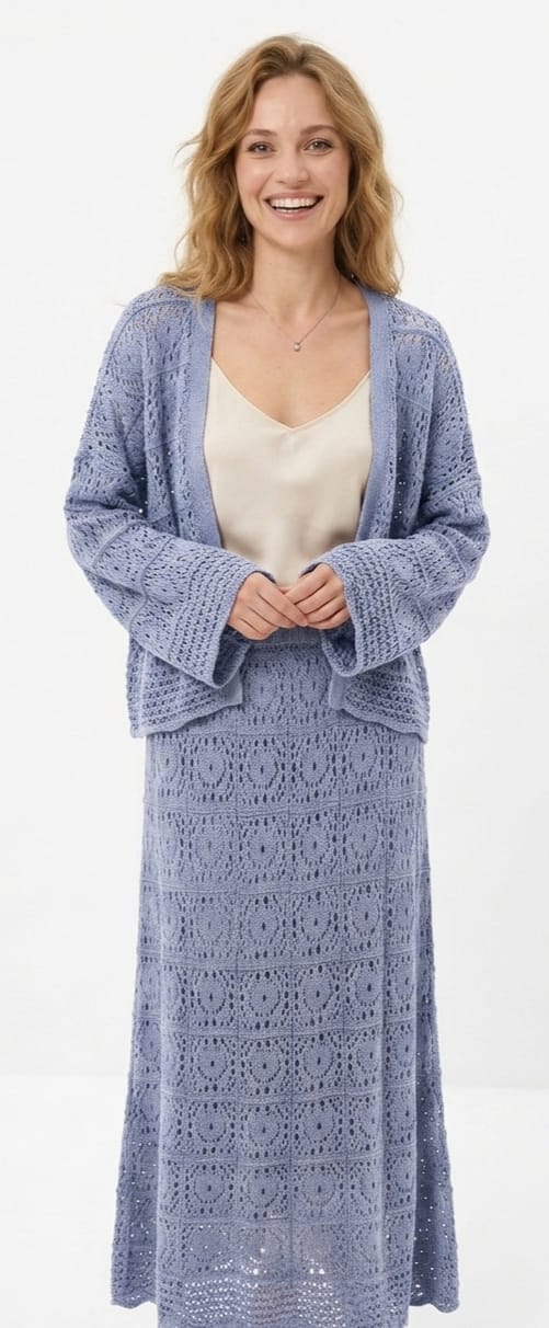 Modest crochet set open top