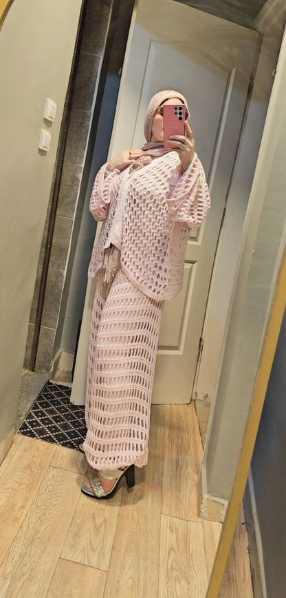 Handmade crochet set with balloon pants