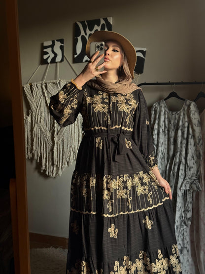 Flowy Layers Linen Dress