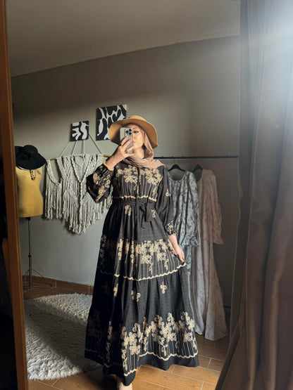 Flowy Layers Linen Dress