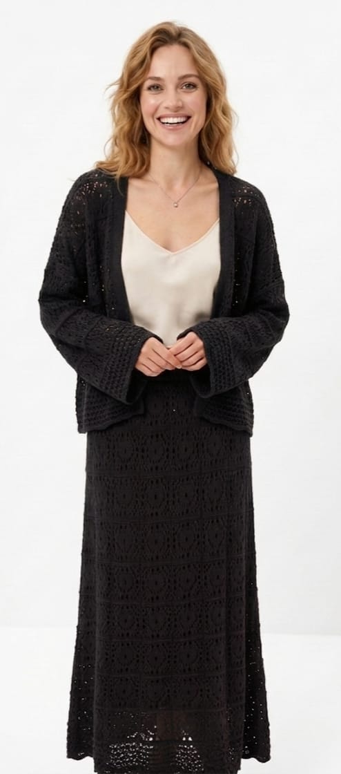 Modest crochet set open top